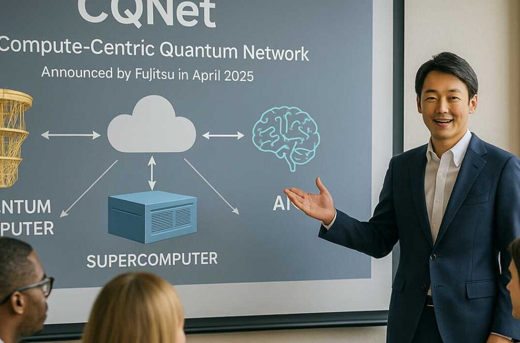 講師がCQNet構想をチームのメンバーに説明する様子